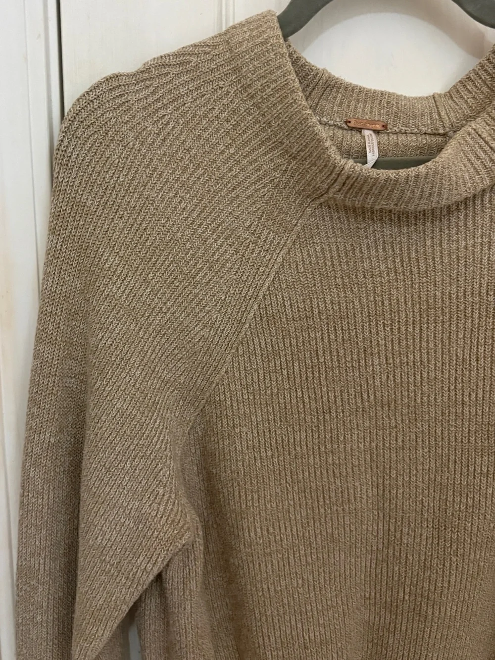 Free People Too Good Heathered Beige Knit Pullover Sweater